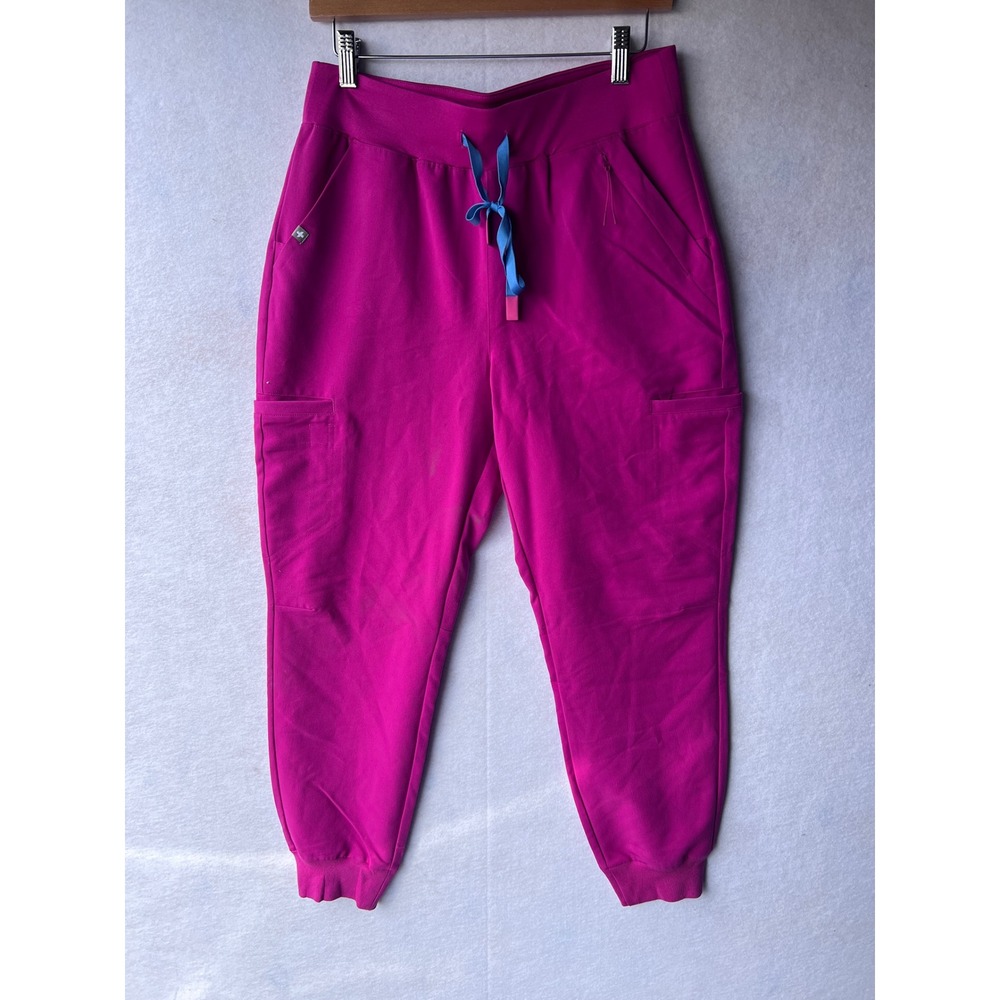 Figs Clara Jogger Scrub Pants Petite Pink W22SW2010P Medium NEW